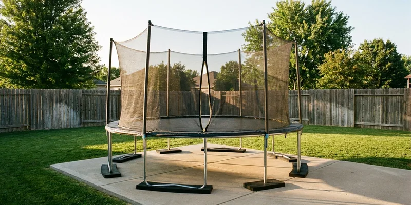 can a trampoline go on concrete